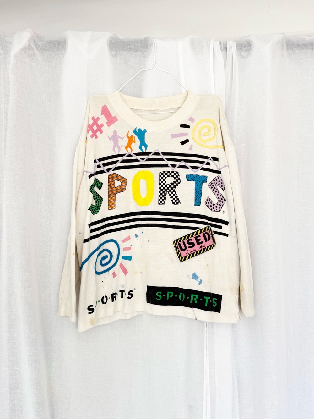 RARE 80s avant garde graphic sports tee ✧